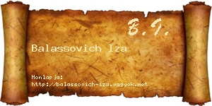 Balassovich Iza névjegykártya